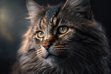 Fototapeta premium close up of a cat created with Generative AI technology