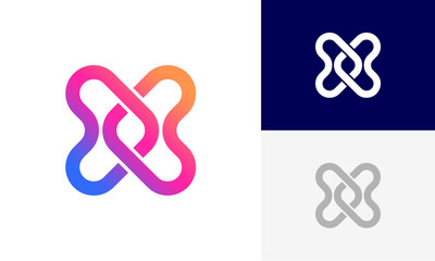 letter X logo design vector