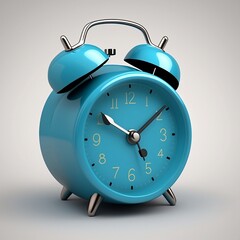 Daily Object - Traditional Alarm Clock: Generative AI - Blue - Simple