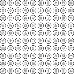 100 knowledge icons set. Outline illustration of 100 knowledge icons vector set isolated on white background