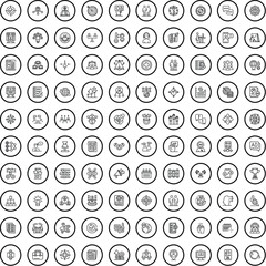 100 marketing icons set. Outline illustration of 100 marketing icons vector set isolated on white background