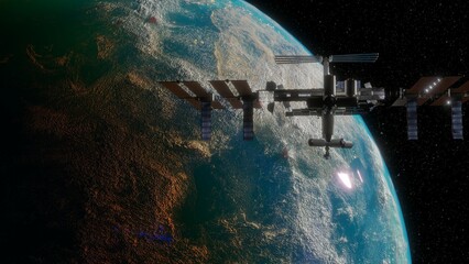 3D illustration of an exoplanet.