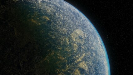 3D illustration of an exoplanet.