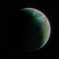 3D illustration of an exoplanet.