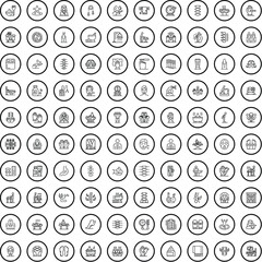 100 massage icons set. Outline illustration of 100 massage icons vector set isolated on white background