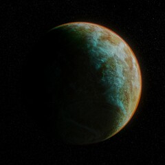 3D illustration of an exoplanet.