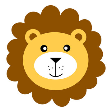 Cute lion cartoon animals isolated png image illustration for kid