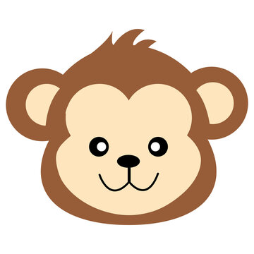 Cute monkey cartoon animals isolated png image illustration for kid