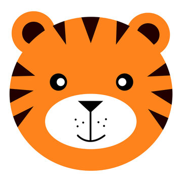 Cute tiger cartoon animals isolated png image illustration for kid