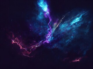 Blue nebula cosmos background, Generative AI