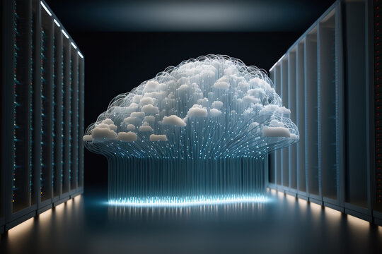 Cloud Computing, Cyber security, AI Mind, Network Management, Modern Data Center, Cloud Networking, AI Generated Art