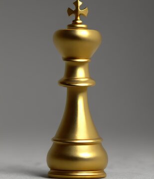 Golden Queen chess piece, Generative AI