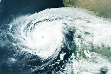 Hurricane from space. Elements of this image furnishing NASA.