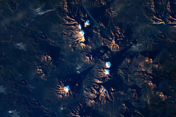 Fototapeta na wymiar Volcanoes from space. Elements of this image furnishing NASA.