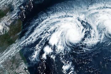 Hurricane from space. Elements of this image furnishing NASA.