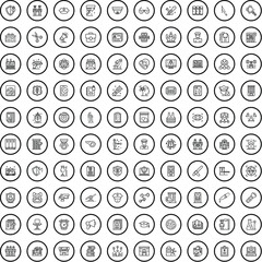 100 officer icons set. Outline illustration of 100 officer icons vector set isolated on white background