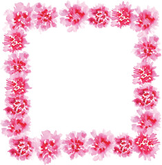 水彩画。水彩タッチのカーネーションベクターイラスト。母の日の花イラスト。Watercolor painting. Carnation vector illustration with watercolor touch. Mother's day flower illustration.