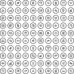 100 payment icons set. Outline illustration of 100 payment icons vector set isolated on white background