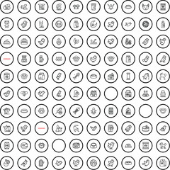 100 pet icons set. Outline illustration of 100 pet icons vector set isolated on white background