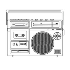 vintage retro radio isolated on white