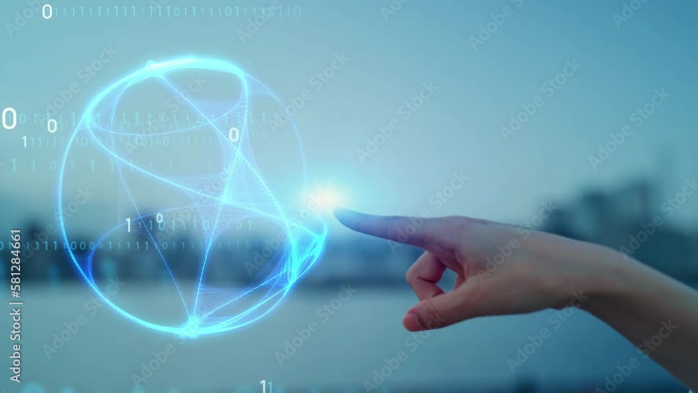 Poster Digital communication network concept. Digital transformation.