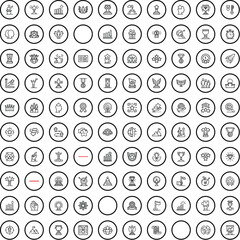 100 prize icons set. Outline illustration of 100 prize icons vector set isolated on white background