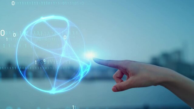 Digital communication network concept. Digital transformation.