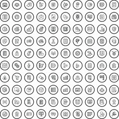 100 quality icons set. Outline illustration of 100 quality icons vector set isolated on white background