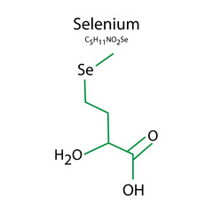 Selenium formula. Line drawing. Vector illustration.