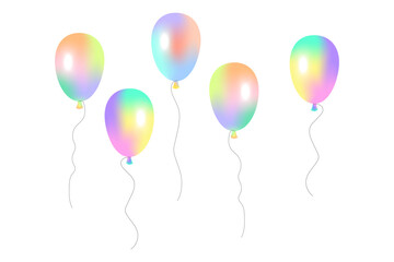 Colorful shiny balloons. Happy birthday. Love concept. Vector illustration.