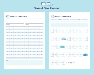 100 Days and 30 Days Challenge Planner.