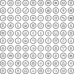 100 school icons set. Outline illustration of 100 school icons vector set isolated on white background