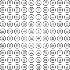 100 school icons set. Outline illustration of 100 school icons vector set isolated on white background
