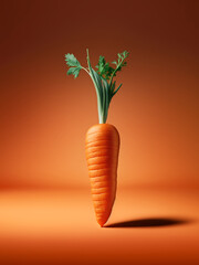 Carrot isolated on orange background, a fresh and healthy from the farm. Generative AI