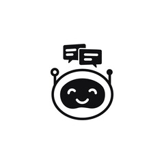 Chatbot Virtual Assistant solid vector icon.