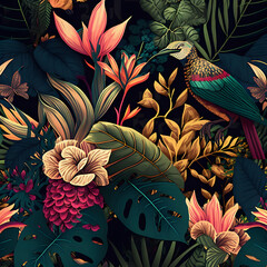 exotic garden pattern textture background