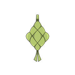 ketupat icon with modern flat style, ketupat design, ramadan and eid food