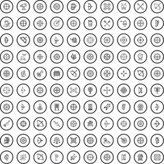 100 target icons set. Outline illustration of 100 target icons vector set isolated on white background