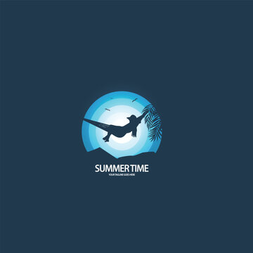 Summer time emblem or logo or label or t-shirt vector image