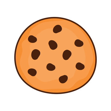 Chocochip Cookies Food Bakery Icon Vector Illustration