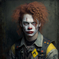 a creepy redheaded clown Generative Ai