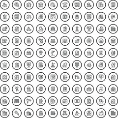 100 villa icons set. Outline illustration of 100 villa icons vector set isolated on white background