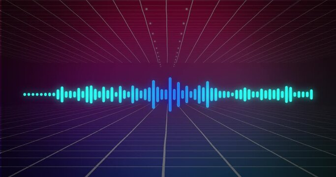Animation of sound spots moving over squares