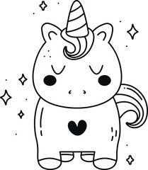 unicorn doodle illustration