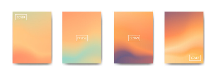 set of abstract background with beautiful gradation color, colorful background for poster flyer banner backdrop.vertical banner.cool fluid background vector illustration