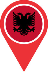 Albania flag  pin map 2023031336