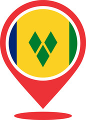 Saint  Vincent and the Grenadines flag pin map 2023031339