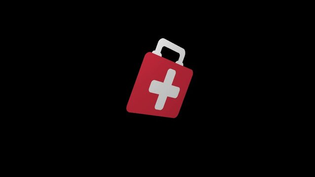 first aid icon animation with transparent background