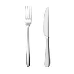 Knife and fork. Icon 3D file PNG.