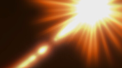 Sun flare in light leak background effect. 2D layout illustration